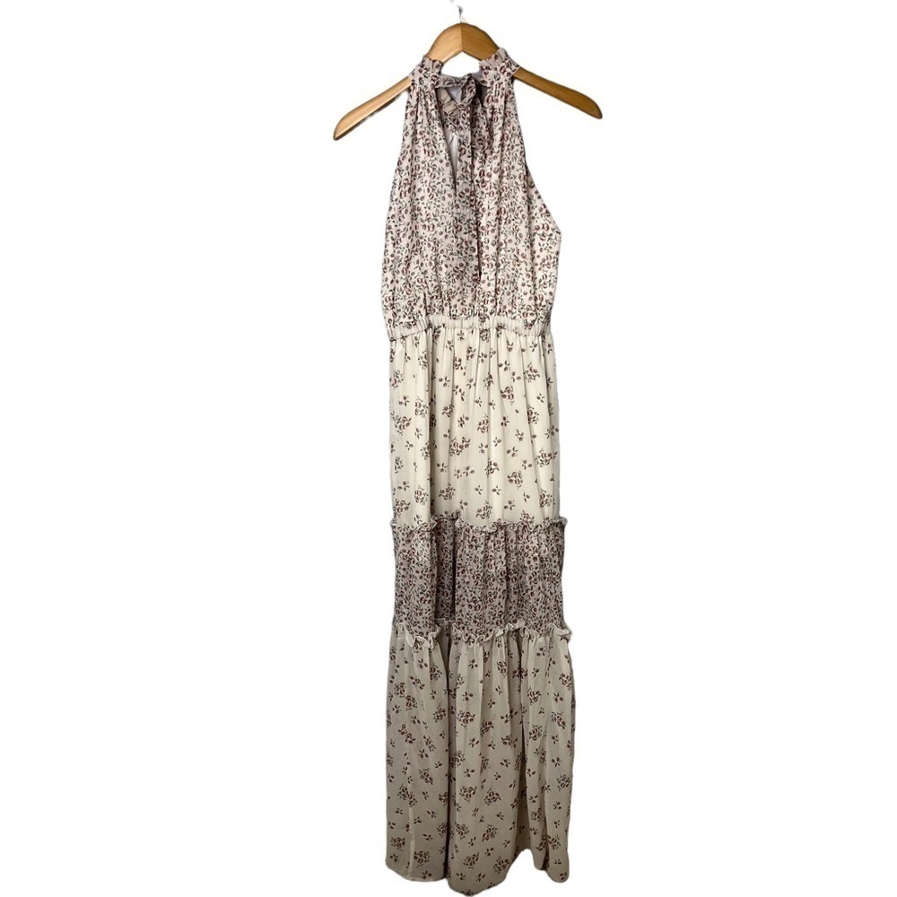 Bellevue Floral Tiered Maxi Dress Size Medium Ruffle Sleeveless Boho Cottagecore - Picture 5 of 9